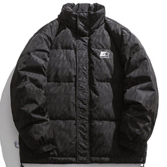 Wintermantel mit genähtem Schuhprint