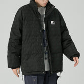 Wintermantel mit genähtem Schuhprint