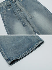 Jean à bretelles dégradées