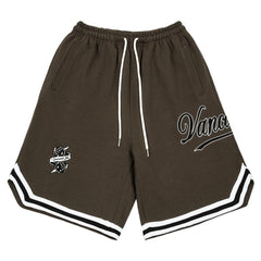 Stripe Embroidery Letter Shorts