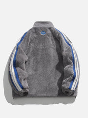 Stripe Sleeve Winter Coat