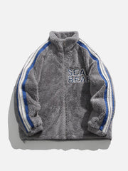 Stripe Sleeve Winter Coat