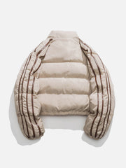 Gestreifter kurzer Wintermantel