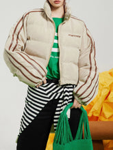 Striped Cropped Winter Coat