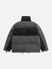 Striped Patchwork Winter Coat