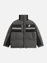 Gestreifter Patchwork-Wintermantel