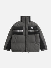 Striped Patchwork Winter Coat