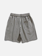 Striped Print Loose Drawstring Shorts