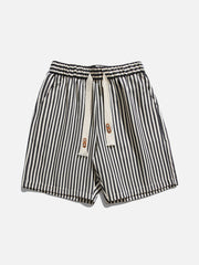 Striped Print Loose Drawstring Shorts