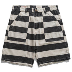 Striped Workwear Casual Shorts