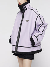 Suede Embroidery Sherpa Winter Coat