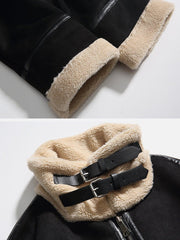 Wildleder-Motorrad-Wintermantel