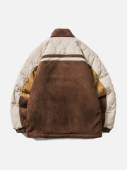 Suede Patchwork Winter Coat