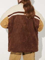 Suede Patchwork Winter Coat