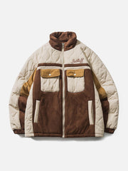 Suede Patchwork Winter Coat