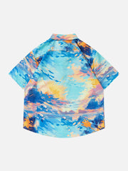 Sunset Print Short Sleeve Shirts