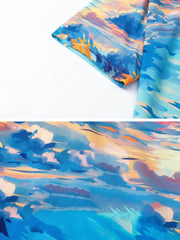 Sunset Print Short Sleeve Shirts