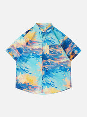 Sunset Print Short Sleeve Shirts
