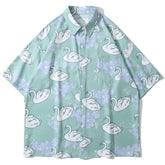 Swan Full Print Short-sleeved Shirt