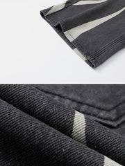 Tapered Patchwork Denim Shorts