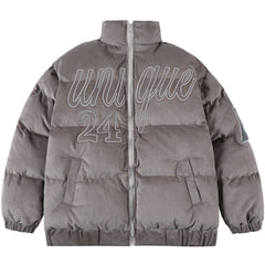 Three-dimensional Letter Towel Embroidered Winter Coat