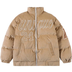 Manteau d'hiver brodé en serviette à lettres tridimensionnelles