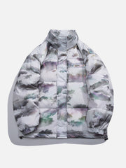 Tie Dye Camouflage Winter Coat