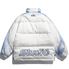 Tie-dye Panel Puffer Jacket