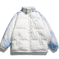 Tie-dye Panel Puffer Jacket