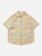 Tie-Dye Print Short Sleeve Shirts