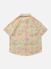 Tie-Dye Print Short Sleeve Shirts