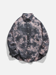 Tie Dye Tree Print Long-Sleeved Shirt