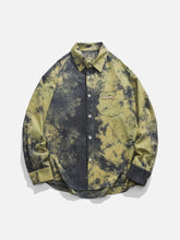 Tie Dye Tree Print Long-Sleeved Shirt