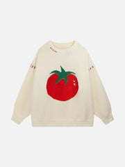 Tomaten-Jacquard-Pullover