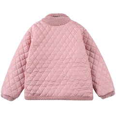 Wendbarer Sherpa-Wintermantel mit Handtuchstickerei