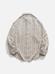 Trellis Letter Embroidery Long Sleeve Shirts