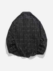 Trellis Letter Embroidery Long Sleeve Shirts