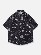 Universe Galaxy Print Short Sleeve Shirts