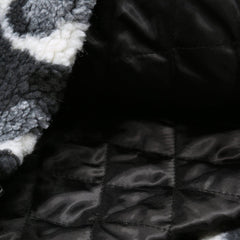 Manteau Sherpa vintage camouflage brodé Love