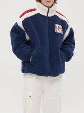 Vintage-Sherpa-Mantel mit Kontrast