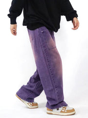 Vintage Distressed Large Pocket Jeans