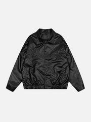 Veste vintage en PU brodée et cloutée