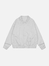 Veste vintage en PU brodée et cloutée