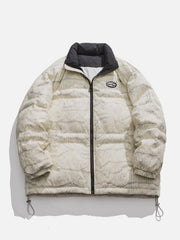 Vintage Gradient Print Winter Coat