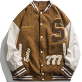 Vintage High School Jacke Beflocktes Herz