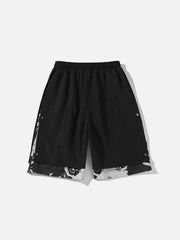 Vintage Hip Hop Stitching Fake Two Pieces Shorts