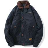 Vintage Letter Print Winter Coat