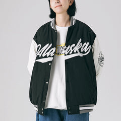 Vintage Letter Printing Stitching Coat