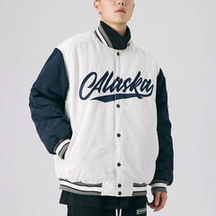 Vintage Letter Printing Stitching Coat