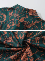 Vintage Light and Shadow Print Long-Sleeved Shirt